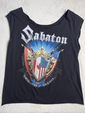 Sabaton North American Tour 2018 T-Shirt Muscle Tank DIY Cut Off Metal Mens M